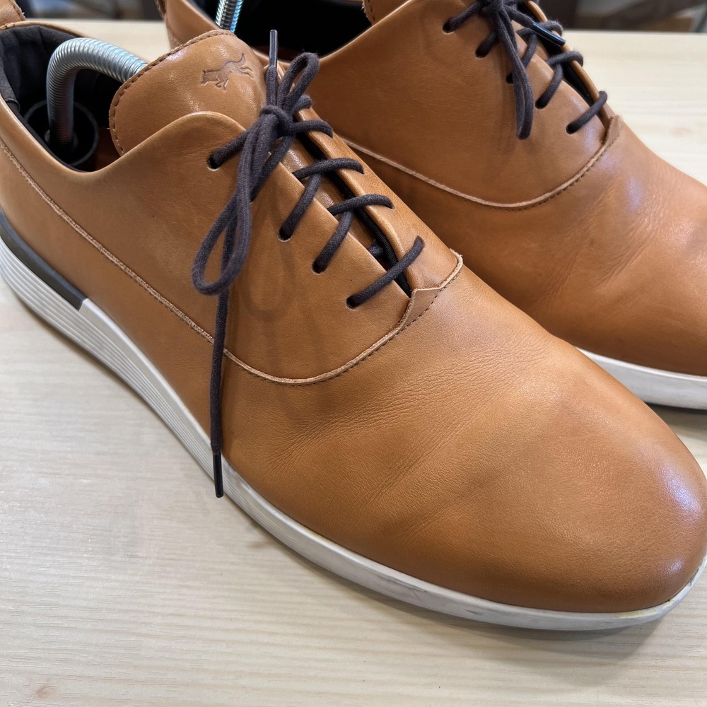 Wolf & Shepherd Leather Shoes Mens Size 10.5 Brown Lace Up Casual Sneakers